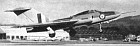 The housing for the tail parachute can be seen on top of the tail plane in this view of the second prototype WD8O8 taking off from Moreton Valence.